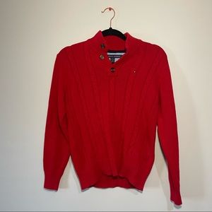 ❤️‍🔥Women’s Tommy Hilfiger Red Button Sweater Size Medium 12/14 Free Shipping